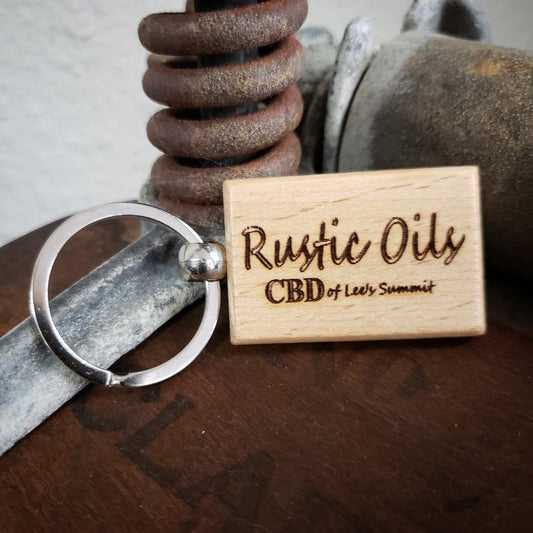 Rustic Oils Wooden Keychain