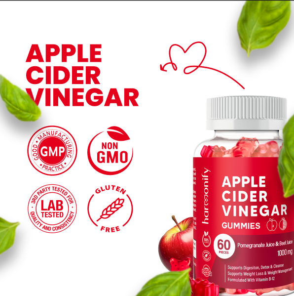 Apple Cider Vinegar Gummies with Pomegranate & Beet Juice - Detox & Wellness
