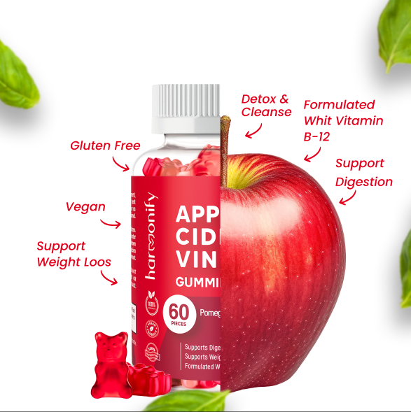 Apple Cider Vinegar Gummies with Pomegranate & Beet Juice - Detox & Wellness