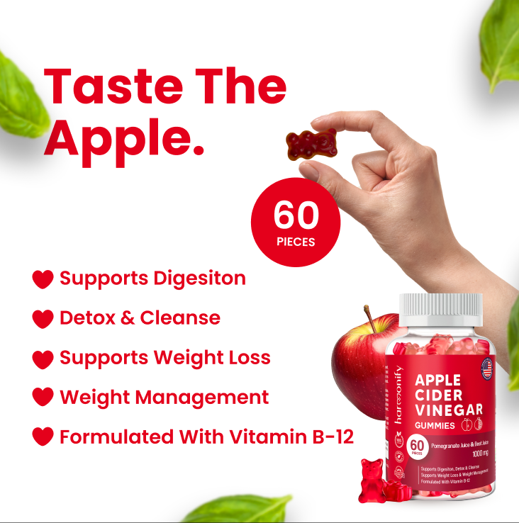 Apple Cider Vinegar Gummies with Pomegranate & Beet Juice - Detox & Wellness