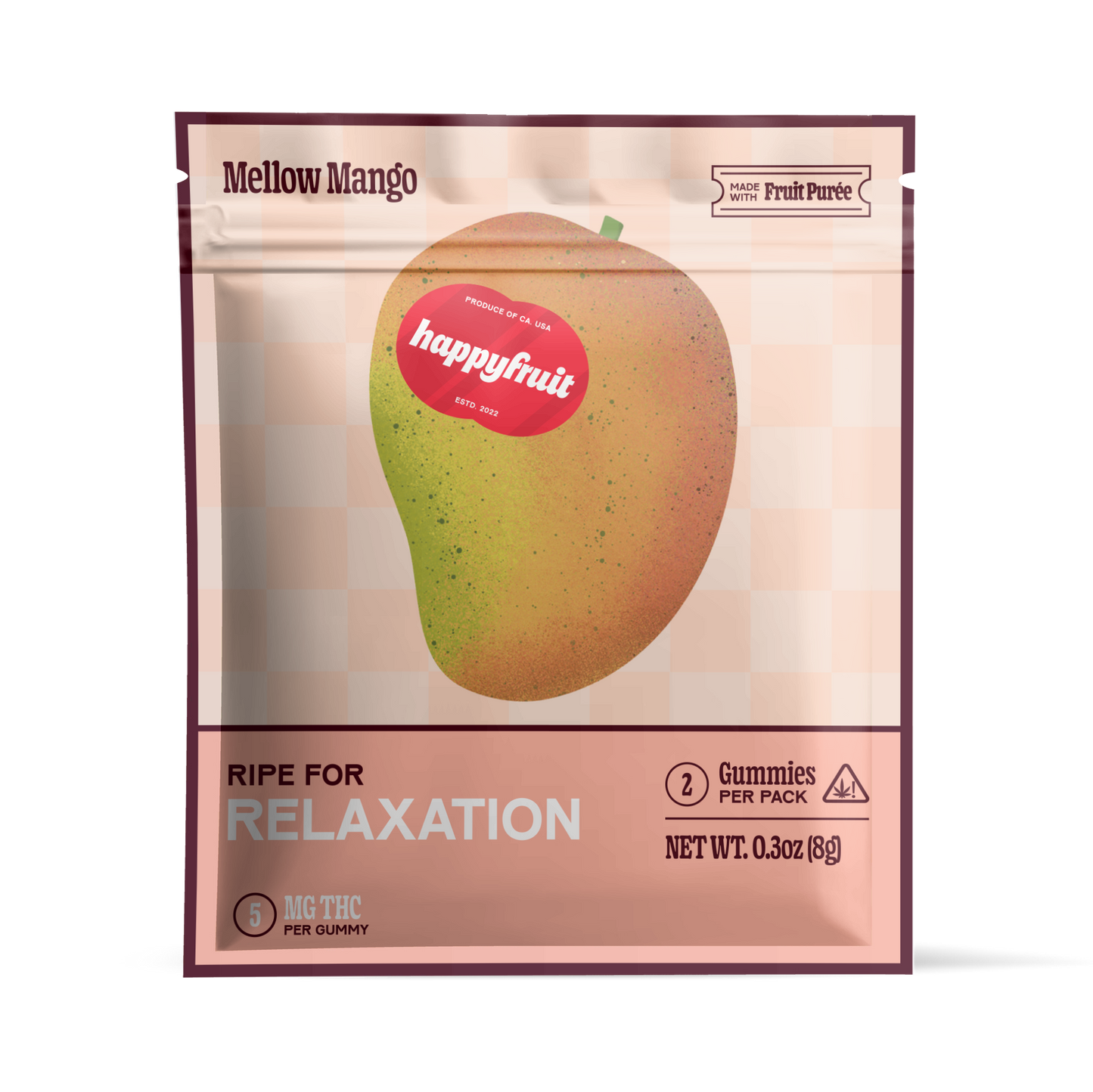 Happy Fruit Mellow Mango - THC Hybrid Gummies for Calm & Relaxation