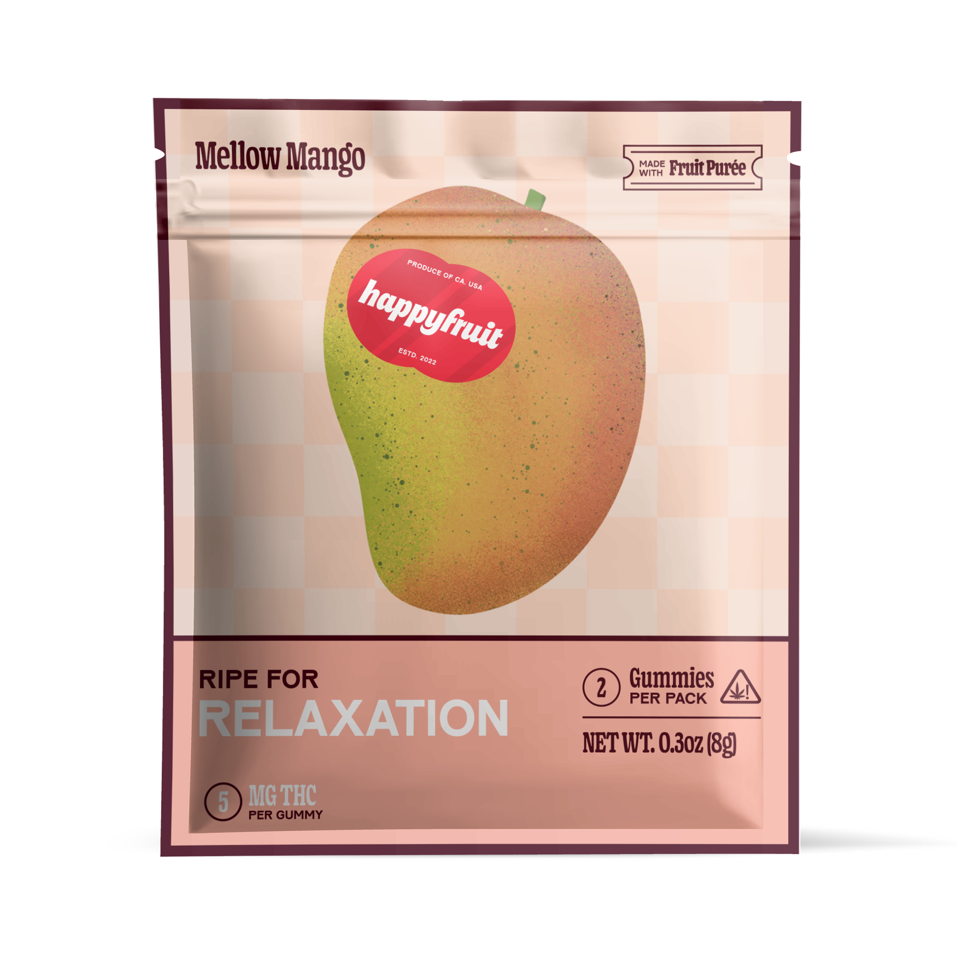 Happy Fruit Mellow Mango - THC Hybrid Gummies for Calm & Relaxation