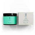 The image shows a green jar labeled 'HempLucid CBD Gummy Cures' with assorted flavors, and a white box with the brand name and product details. Both items have text indicating 25mg CBD.
