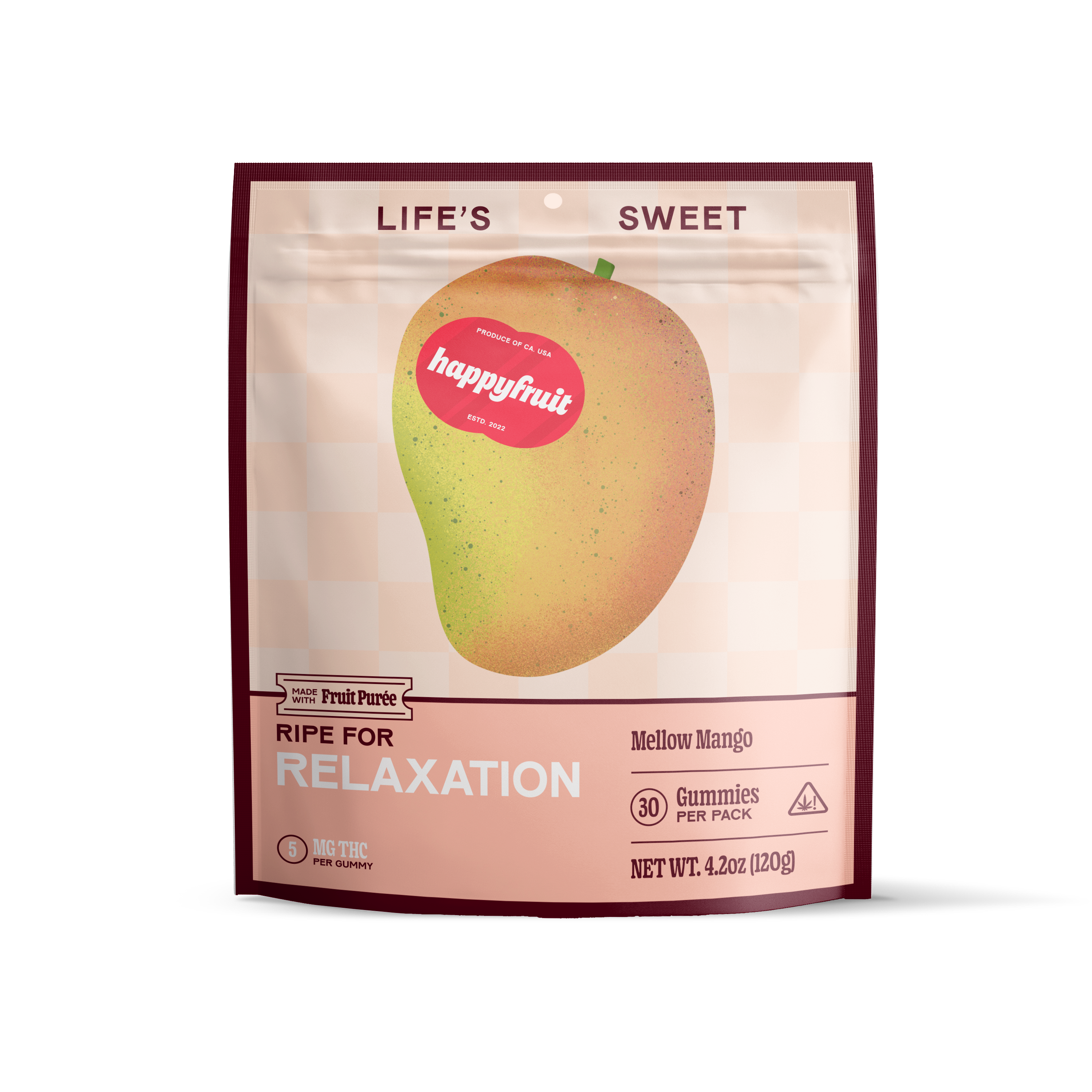 Happy Fruit Mellow Mango - THC Hybrid Gummies for Calm & Relaxation