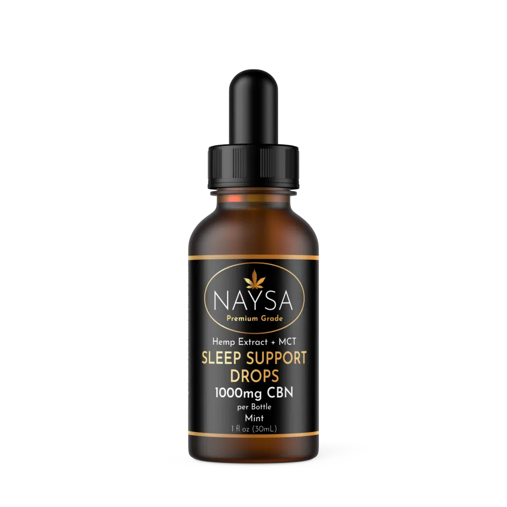 Naysa sleep support drops bottle on a white background