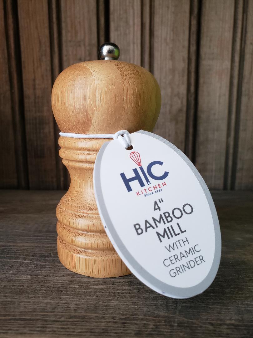 Bamboo Salt Grinder - Refillable Mill for Celtic Sea Salt & Gourmet Salts