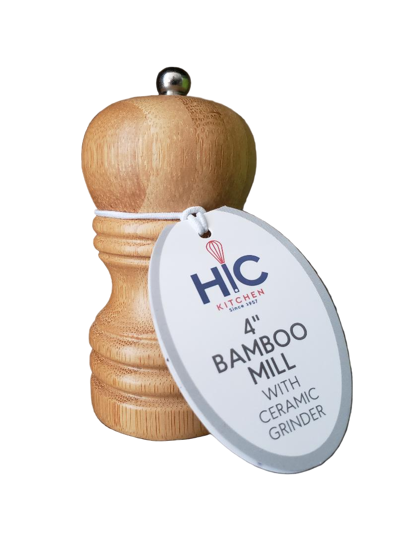 Bamboo Salt Grinder - Refillable Mill for Celtic Sea Salt & Gourmet Salts