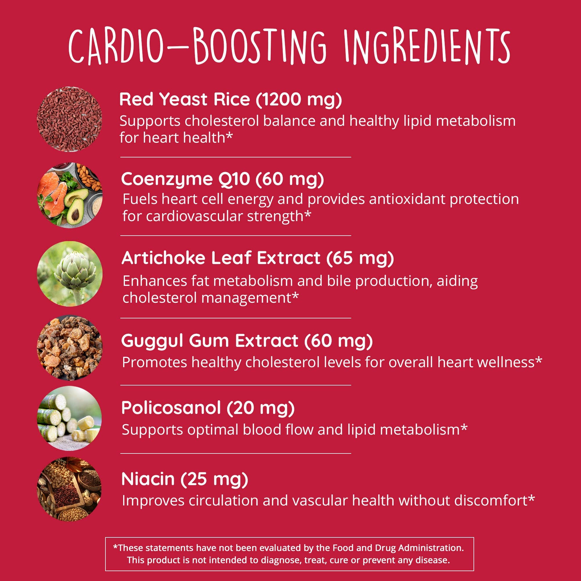 Red Yeast Rice + CoQ10 - Heart Health & Cholesterol Support Supplement