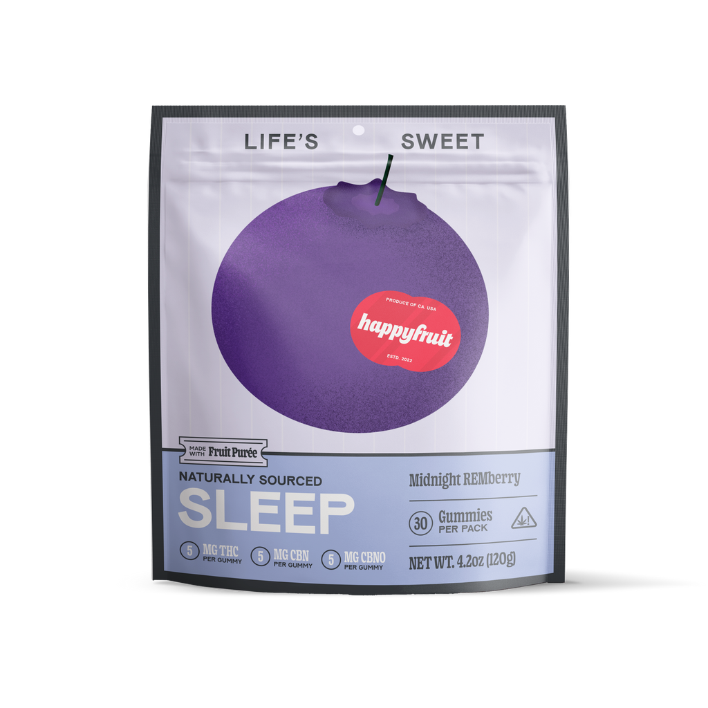 Happy Fruit Midnight REMberry - THC + CBN + CBNO Sleep Gummies with Elderberry