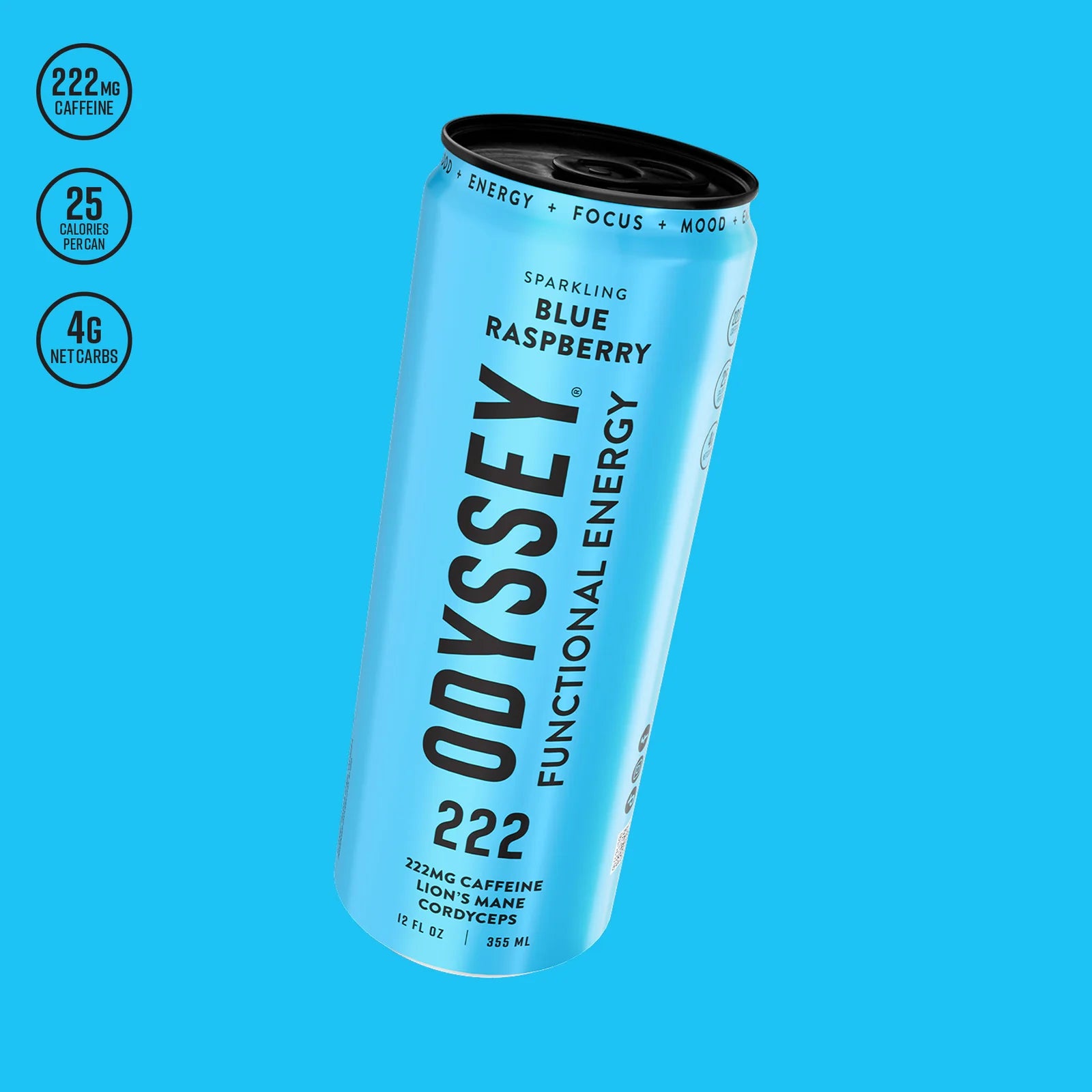 Odyssey 222 Blue Raspberry on a blue background